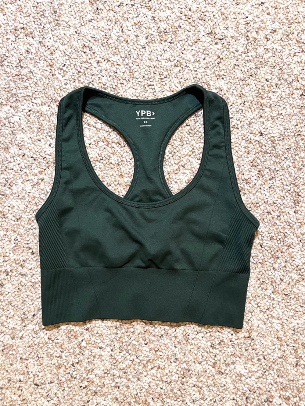 YPB by Abercrombie & Fitch Forest Green Racerback Sports Bra